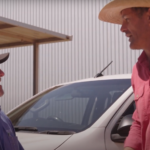 A Great Southern Fuels representative speaking with a local farmer in regional Western Australia